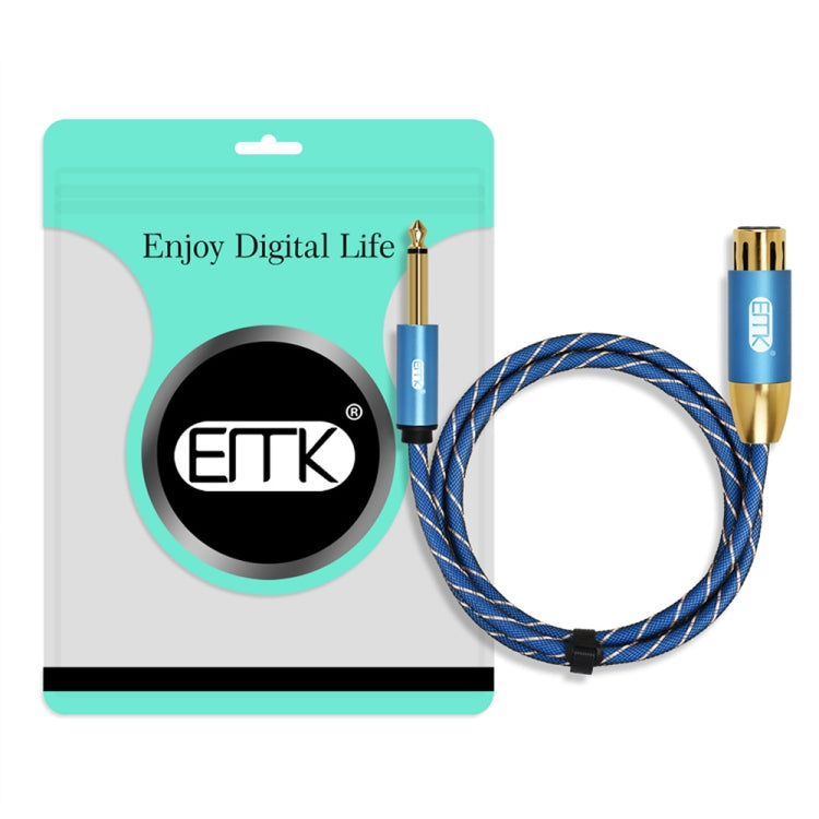 EMK KN603 2Pin 6.5mm Canon Line Balanced Audio Microphone Line,Cable Length: 1m(Blue) - free shipping - PMC Jewellery - Order now!