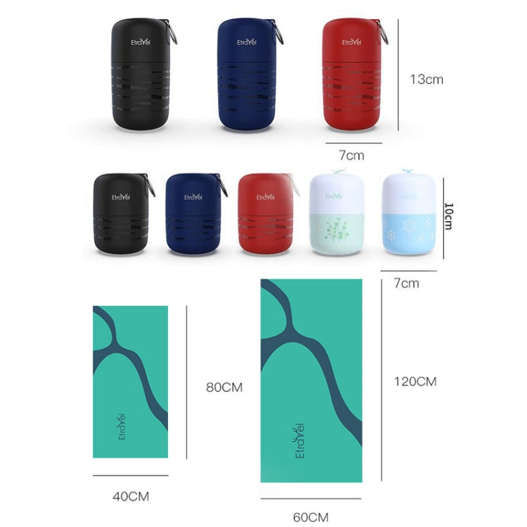 Etravel Sports Quick-drying Towel Double-sided Fleece Bath Towel, Color: Small Navy+Towel - Sports Towels by Etravel | Online Shopping South Africa | PMC TechLife | Buy Now Pay Later Mobicred