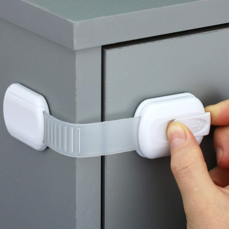 Slide Adjust Baby Safety Lock Refrigerator Drawer Lock(White) - Safety Equipment by PMC TechLife | Online Shopping South Africa | PMC TechLife
