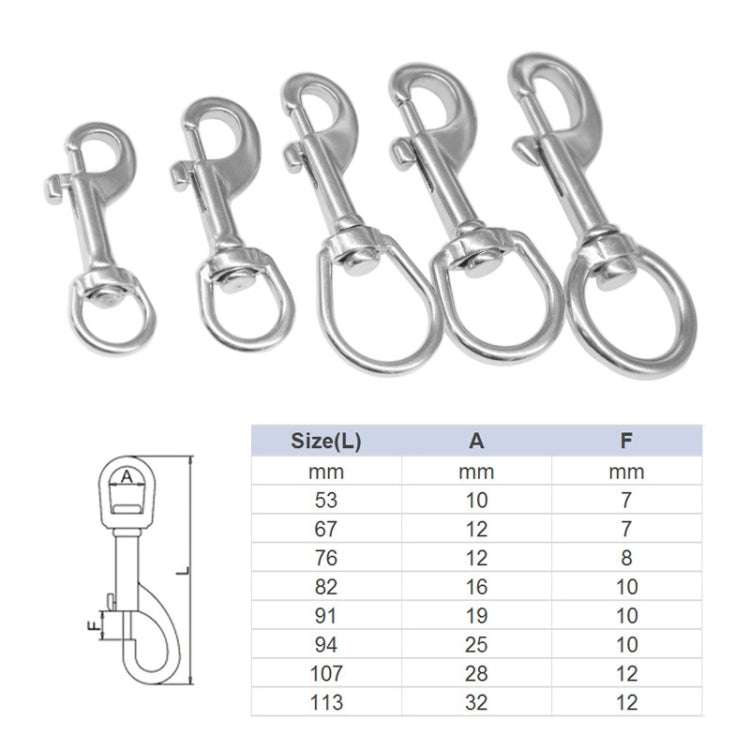 Stainless Steel Swivel Single Hook Pet Leash Hook, Specification: 80mm - Hooks by PMC TechLife | Online Shopping South Africa | PMC TechLife | Buy Now Pay Later Mobicred