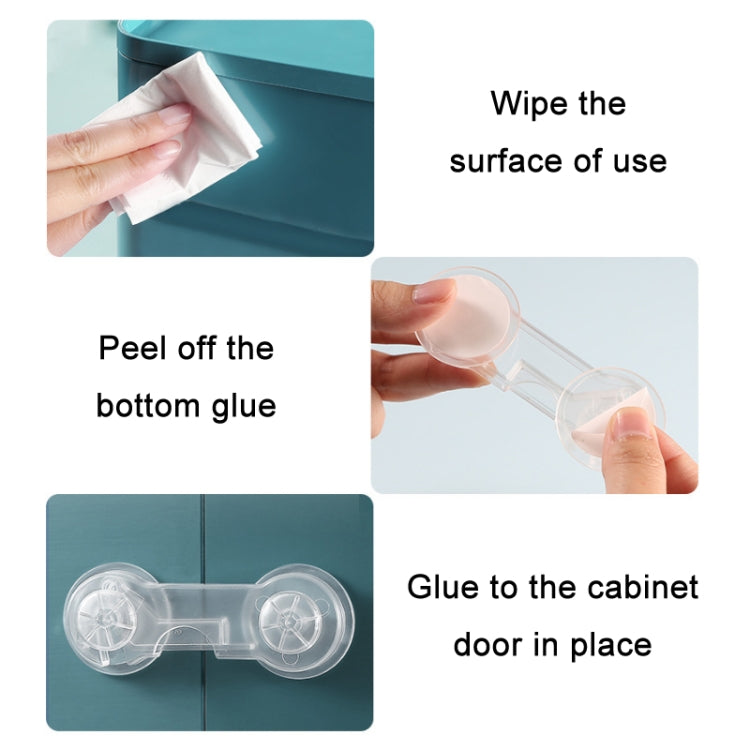5 PCS Transparent +5 Pair Lock Children Drawer Anti-opening Cabinet Door Refrigerator Safety Lock - free shipping - PMC TechLife - Order now!