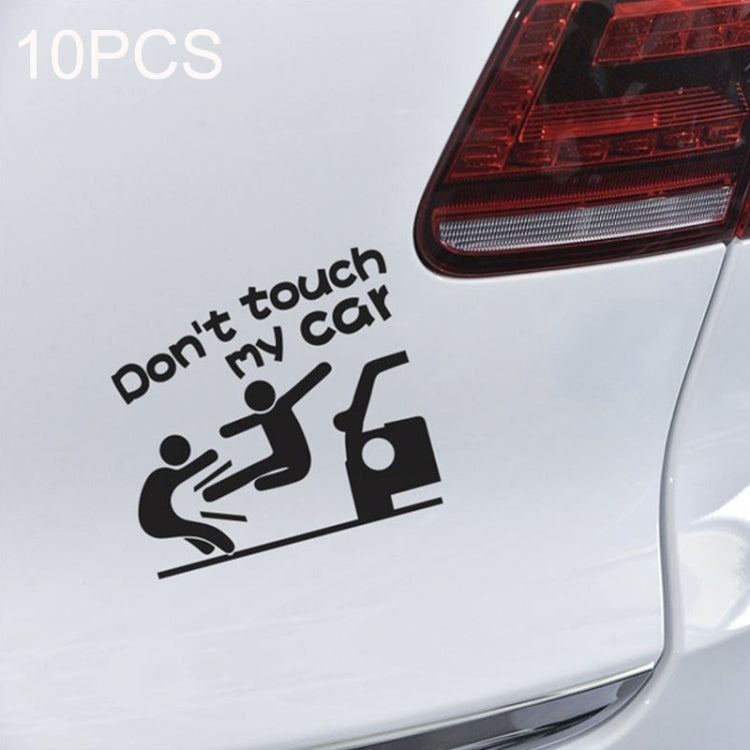 10PCS Reflective Funny Text Do Not Touch My Car Car Sticker(Black) - Decorative Sticker by PMC TechLife | Online Shopping South Africa | PMC TechLife | Buy Now Pay Later Mobicred