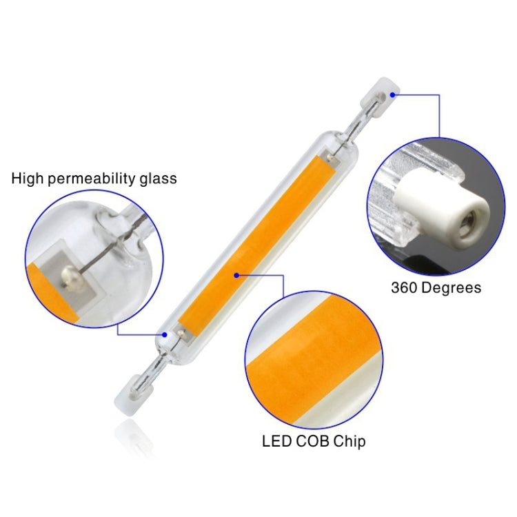 78MM 10W R7S LED COB Dimmer Glass Lamp Double-end Horizontal Plug-in Light(110V Cold White Light) - LED Blubs & Tubes by PMc TechLife | Online Shopping South Africa | PMc TechLife | Buy Now Pay Later Mobicred