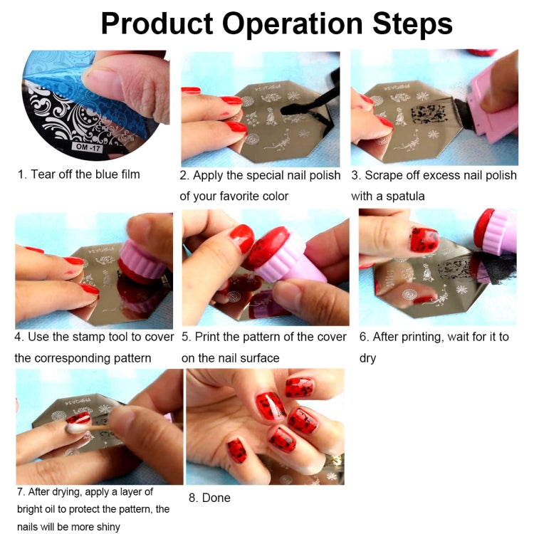 5 PCS Nail Art Print Template Nail Art Tools(OMQ-10) - free shipping - PMC Jewellery - Order now!