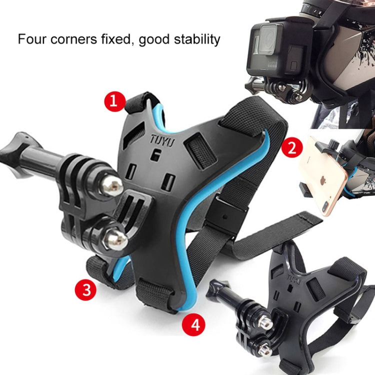 TUYU Motorcycle Helmet Chin Action Camera Mobile Phone Mounting Bracket Black Bracket - Helmet Mount by TUYU | Online Shopping South Africa | PMC TechLife | Buy Now Pay Later Mobicred