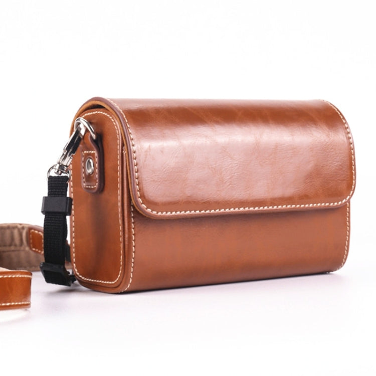 For Canon G7X3 / G5X2 / Sony ZV1RX1007 / RICOH GR3 Camera Leather Case(Light Brown) - Leather Bag by PMC TechLife | Online Shopping South Africa | PMC TechLife