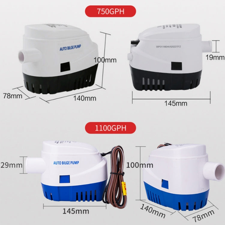 750GPH-12V Blue  Automatic Bilge Pump Submersible Water Electric Pump For Yacht Marine Boat - Marine Accessories & Parts by PMC TechLife | Online Shopping South Africa | PMC TechLife | Buy Now Pay Later Mobicred