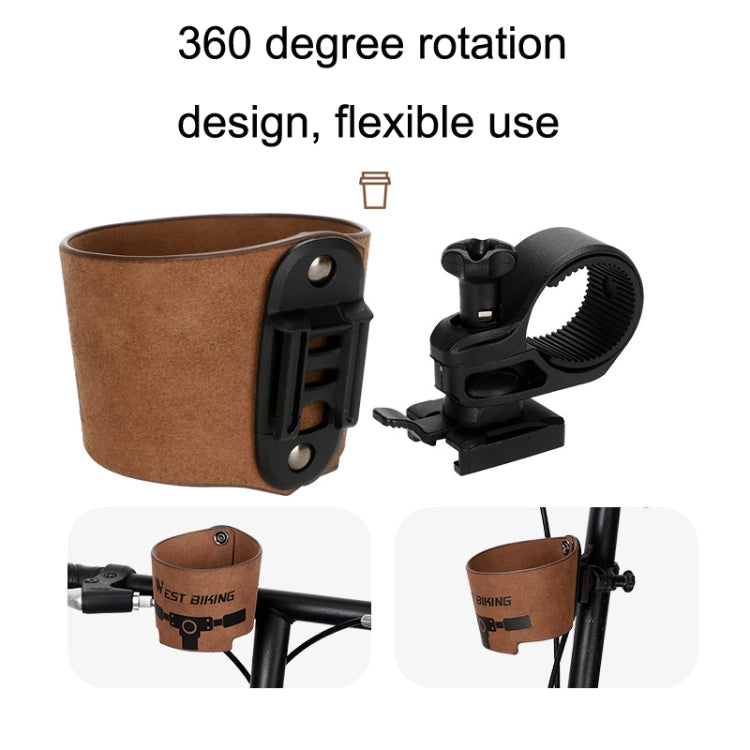 WEST BIKING YP0719298 Bicycle Cup Holder Handlebar Bottle Cage(Brown) - Holders by WEST BIKING | Online Shopping South Africa | PMC TechLife | Buy Now Pay Later Mobicred