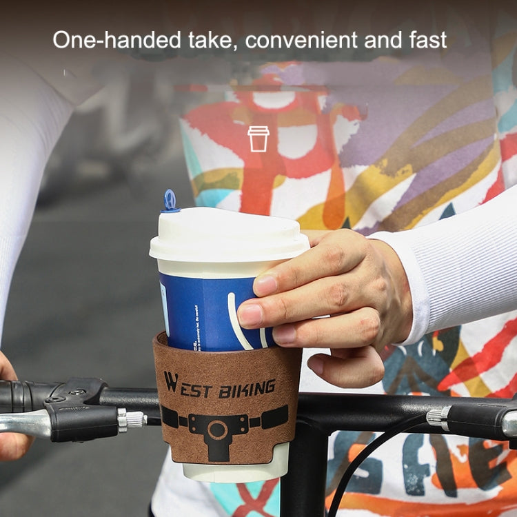 WEST BIKING YP0719298 Bicycle Cup Holder Handlebar Bottle Cage(Brown) - Holders by WEST BIKING | Online Shopping South Africa | PMC TechLife | Buy Now Pay Later Mobicred