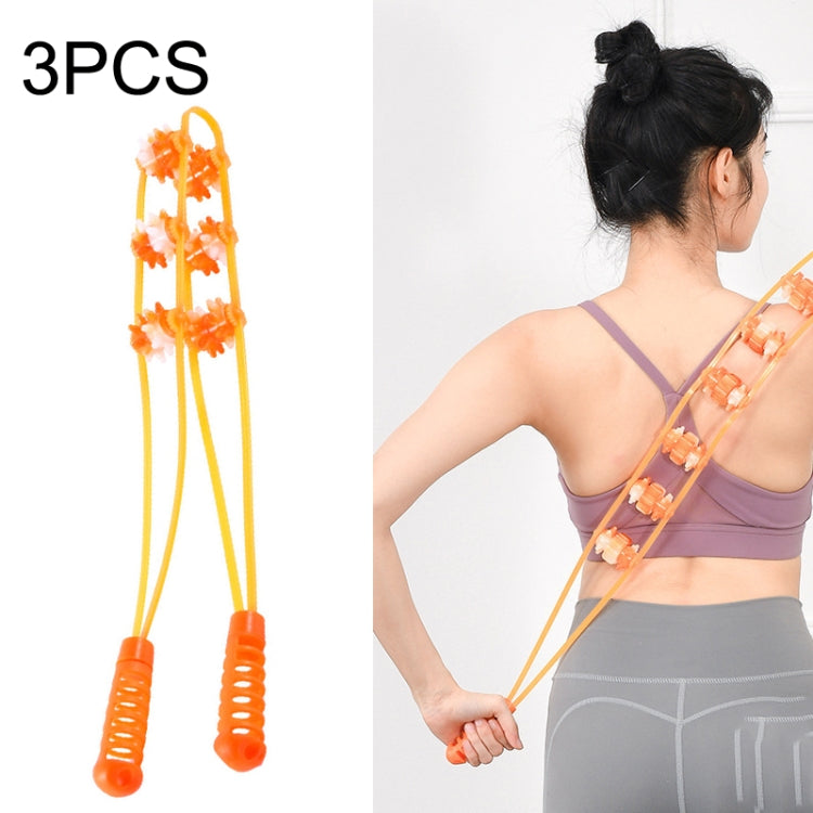 3PCS Plastic Back Puller Shoulder Waist Back Manual Roller Massager, Style: Two Wheels (Yellow) - free shipping - PMC TechLife - Order now!
