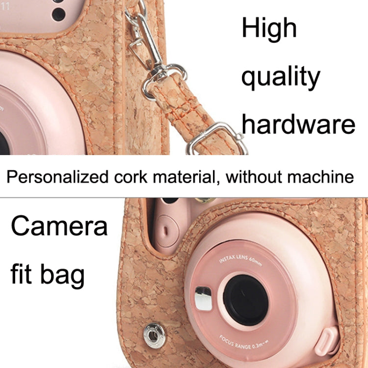 Cork Camera Bag Shoulder Bag Digital Photography Leather Case For FUJIFILM Instax Mini 11 - Leather Bag by PMC TechLife | Online Shopping South Africa | PMC TechLife | Buy Now Pay Later Mobicred