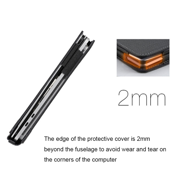 Leather All-inclusive Anti-drop Protective Case For Microsoft Surface Laptop Studio(Herringbone-Dark Gray) - Screen & Keyboard Cover by PMC Jewellery | Online Shopping South Africa | PMC Jewellery | Buy Now Pay Later Mobicred