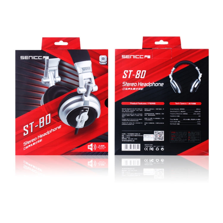 SENICC ST-80 Head-mounted HIFI Headset Spring Line Headset(Silver) - free shipping - PMC Jewellery - Order now!