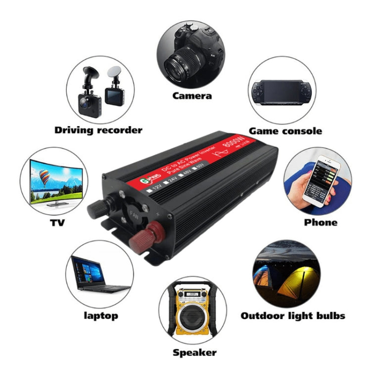 Gurxun 8000W High Power Household Car Sine Wave Inverter, Specification: 48V To 220V - free shipping - PMC TechLife - Order now!