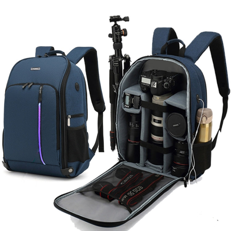 TONO LED Light SLR Digital Camera Backpack With USB Port(Grey) - free shipping - PMC TechLife - Order now!