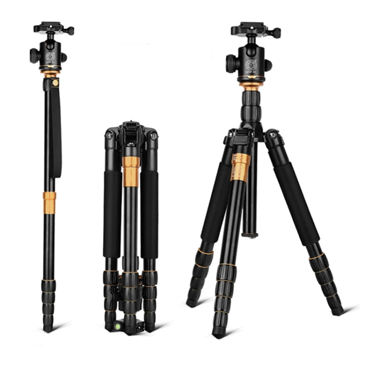 QingZhuangShiDai Q666 Portable Travel SLR Camera Aluminum Magnesium Alloy Tripod(Black) - free shipping - PMC TechLife - Order now!