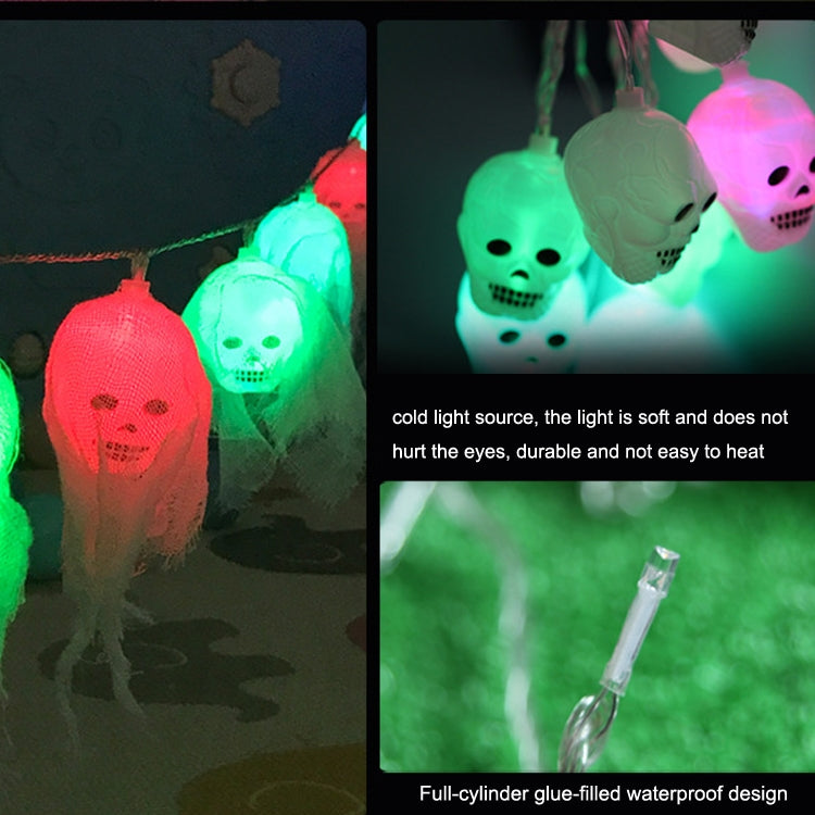 Halloween LED White Yarn Skull Ghost Festival Horror Atmosphere Decorative Lights, Style: 5m 20 Lights (White) - Halloween Decoration Lamps by PMC TechLife | Online Shopping South Africa | PMC TechLife | Buy Now Pay Later Mobicred