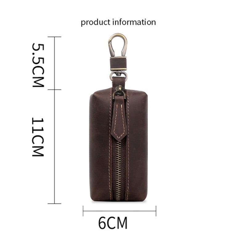 QY-9029  Car Universal Retro Crazy Horse Leather Key Case(Dark Coffee) - Car Key Cases by PMC Jewellery | Online Shopping South Africa | PMC Jewellery | Buy Now Pay Later Mobicred