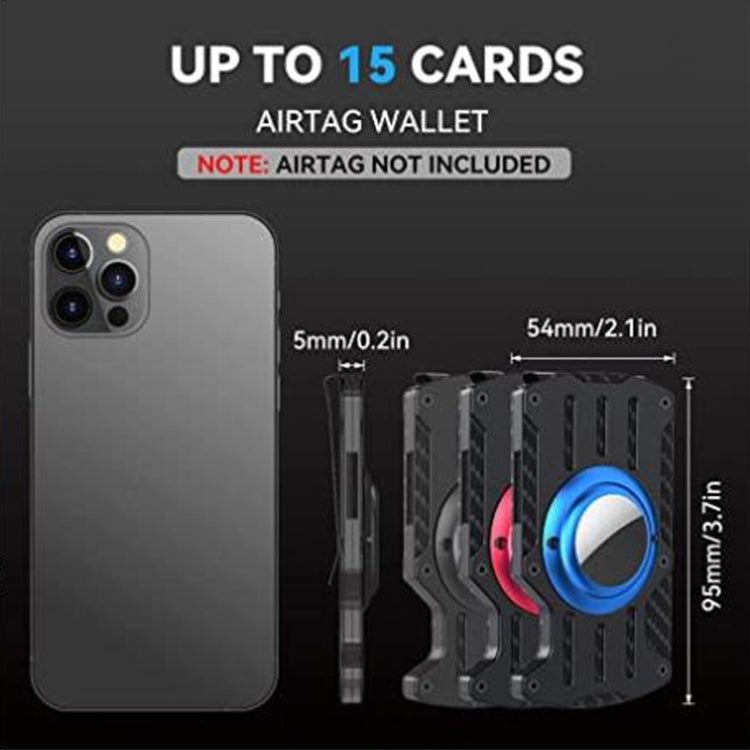 Men Ultra Slim Tracker Card Holder RFID Metal Card Holder for AirTag(Red) - Wallet Series by PMc TechLife | Online Shopping South Africa | PMc TechLife | Buy Now Pay Later Mobicred