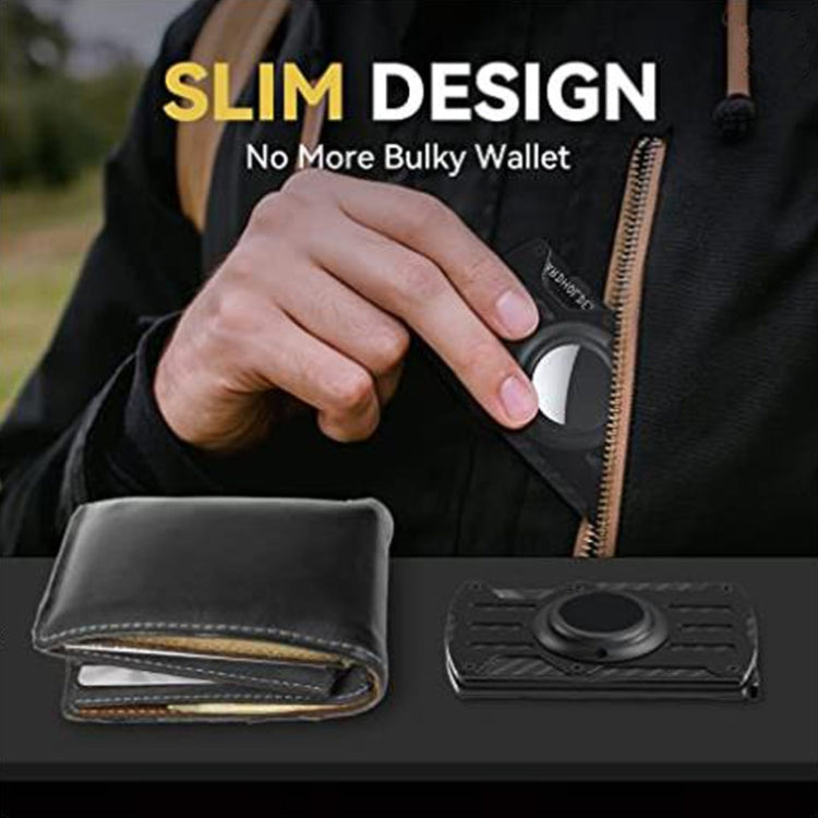 Men Ultra Slim Tracker Card Holder RFID Metal Card Holder for AirTag(Red) - Wallet Series by PMc TechLife | Online Shopping South Africa | PMc TechLife | Buy Now Pay Later Mobicred
