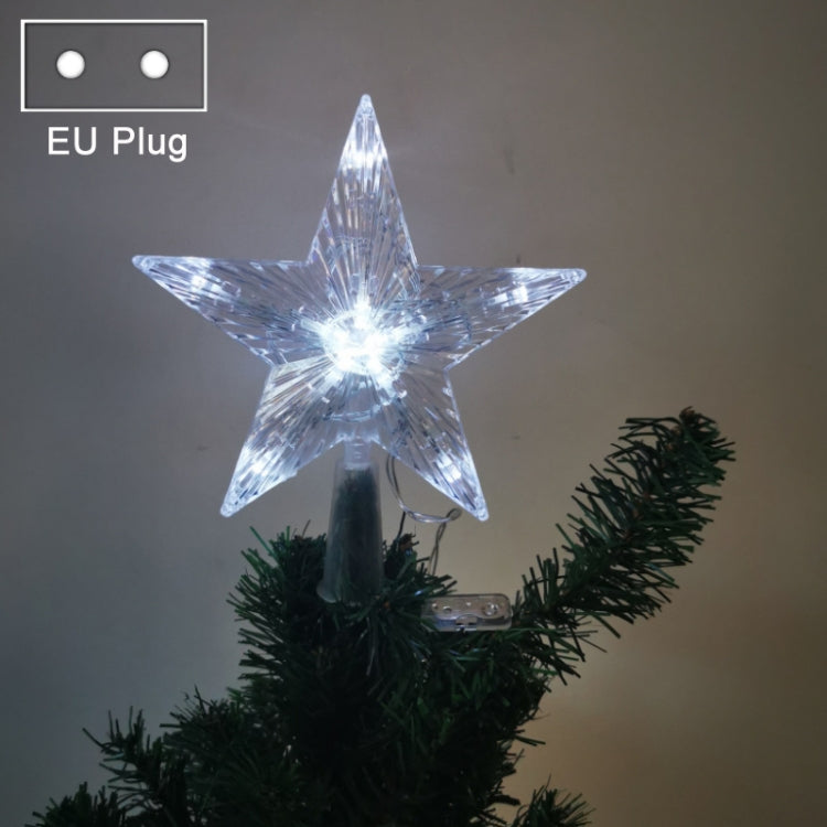 Christmas Tree Top Light LED Glowing Star Lights, Size: Large EU Plug(White) - Decoration Lamps by PMC TechLife | Online Shopping South Africa | PMC TechLife