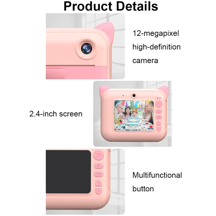 CP01 2.4 Inch HD Screen Kids Toy Thermal Printing Camera no Memory Card(Blue) - Children Cameras by PMC TechLife | Online Shopping South Africa | PMC TechLife | Buy Now Pay Later Mobicred