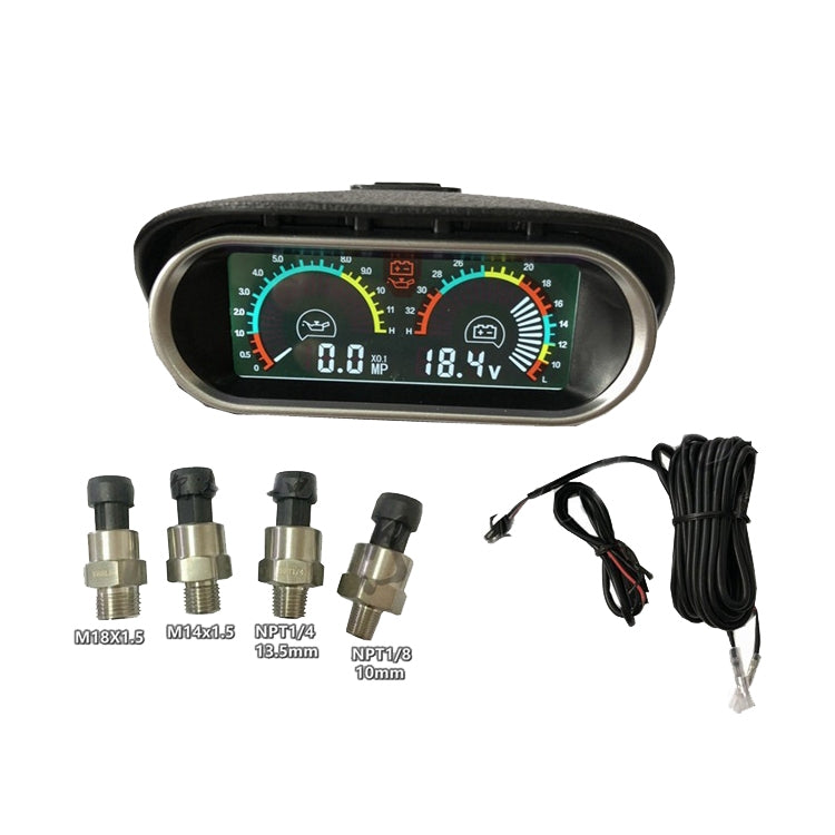 Agricultural Vehicle Car Modification Instrument, Style: Oil Meter (M18x1.5) With Voltage - Clocks & Car Meters by PMC TechLife | Online Shopping South Africa | PMC TechLife | Buy Now Pay Later Mobicred