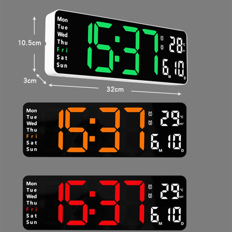 6629 13 Inch Multifunctional LED Living Room Large Screen Wall Clock(Black Shell Orange Light) - Wall Clock by PMc TechLife | Online Shopping South Africa | PMc TechLife | Buy Now Pay Later Mobicred