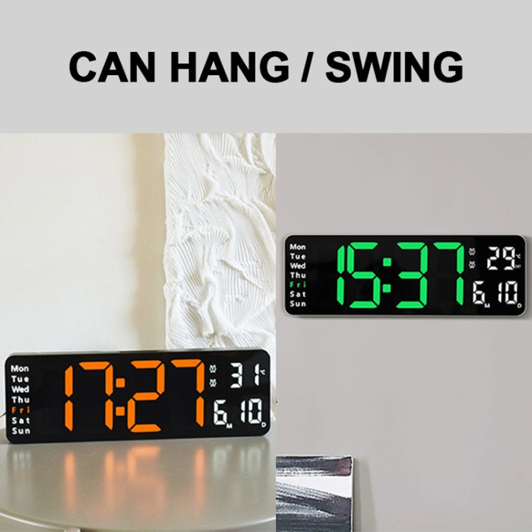 6629 13 Inch Multifunctional LED Living Room Large Screen Wall Clock(Black Shell Orange Light) - Wall Clock by PMc TechLife | Online Shopping South Africa | PMc TechLife | Buy Now Pay Later Mobicred
