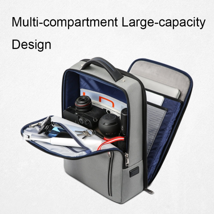 Bopai 61-68118 Multifunctional Wear-resistant Anti-theft Laptop Backpack with USB Charging Hole(Silver Gray) - free shipping - PMC Jewellery - Order now!