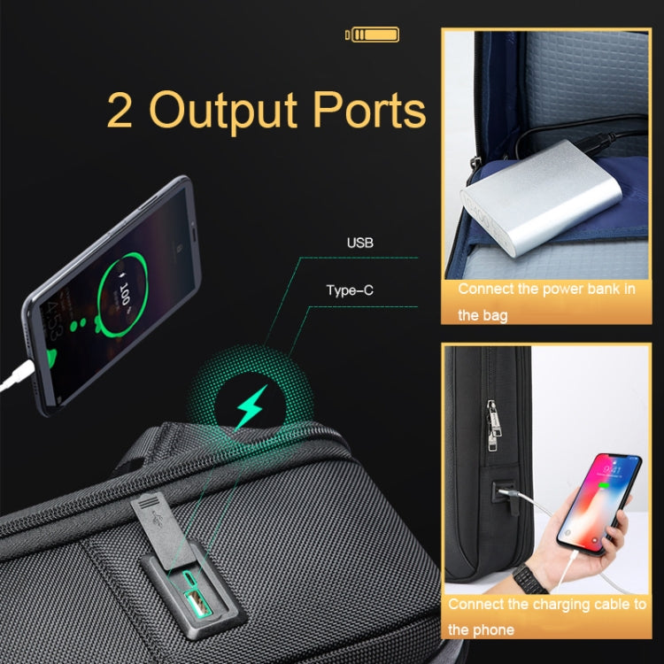 Bopai 61-120691A Waterproof Anti-theft Laptop Backpack with USB Charging Hole, Spec: Expansion Version - free shipping - PMC Jewellery - Order now!