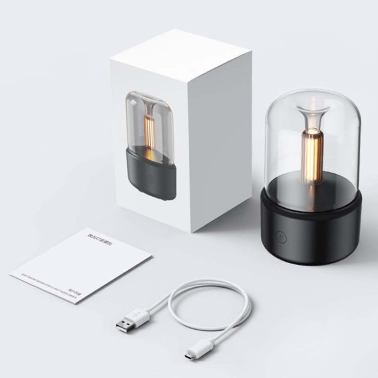 120ML Simulated Candlelight Aroma Diffuser USB Home Atmosphere Night Light Humidifier(Black) - free shipping - PMC TechLife - Order now!