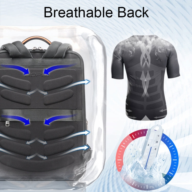 Bopai 61-121561 Multifunctional Anti-theft Laptop Business Backpack with USB Charging Hole(Black) - free shipping - PMC Jewellery - Order now!