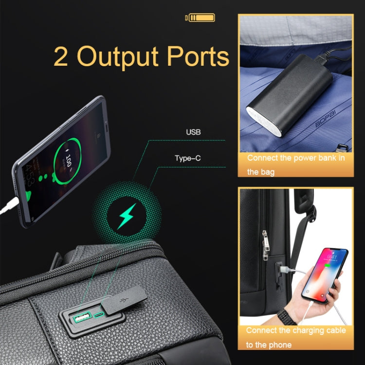 Bopai 61-121561 Multifunctional Anti-theft Laptop Business Backpack with USB Charging Hole(Black) - free shipping - PMC Jewellery - Order now!