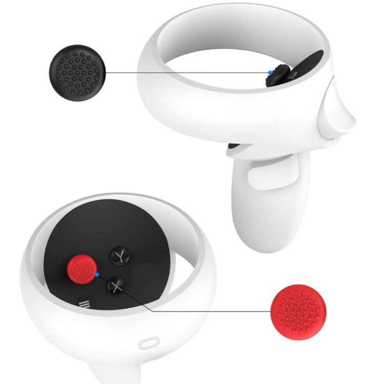 20 PCS Peripheral Button VR Handle Rocker Silicone Protective Cover, For Meta Quest 2(Red) - VR Accessories by PMC TechLife | Online Shopping South Africa | PMC TechLife | Buy Now Pay Later Mobicred