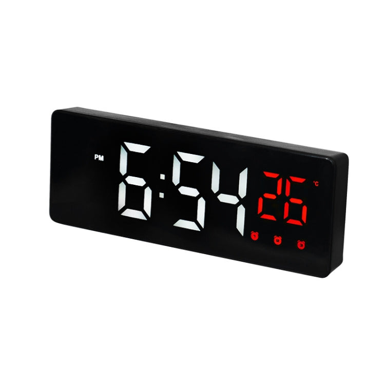 0715 Voice-activated LED Mute Date Temperature Display Electronic Clock(Black Surface Red Light) - Alarm Clocks by PMc TechLife | Online Shopping South Africa | PMc TechLife | Buy Now Pay Later Mobicred