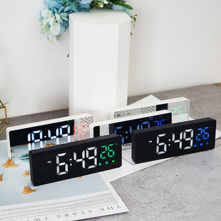 0715 Voice-activated LED Mute Date Temperature Display Electronic Clock(Black Shell Red Light) - Alarm Clocks by PMc TechLife | Online Shopping South Africa | PMc TechLife | Buy Now Pay Later Mobicred