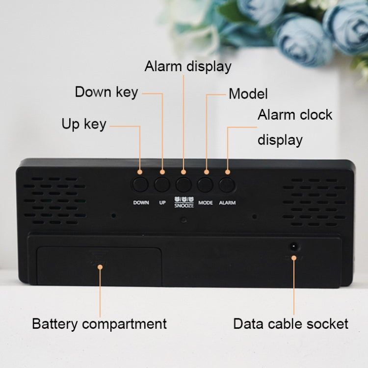 0715 Voice-activated LED Mute Date Temperature Display Electronic Clock(Black Shell Green Light) - Alarm Clocks by PMc TechLife | Online Shopping South Africa | PMc TechLife | Buy Now Pay Later Mobicred