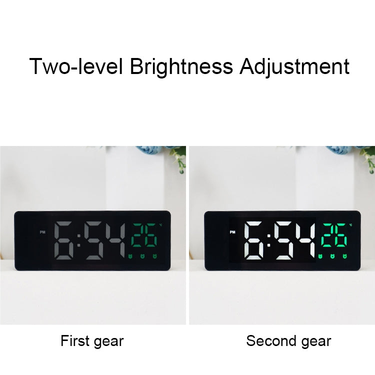 0715 Voice-activated LED Mute Date Temperature Display Electronic Clock(Black Shell Red Light) - Alarm Clocks by PMc TechLife | Online Shopping South Africa | PMc TechLife | Buy Now Pay Later Mobicred