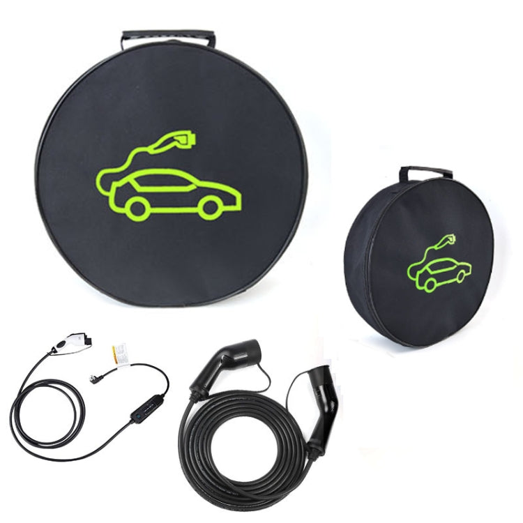 Car Charging Cable Storage Bag Carry Bag For Electric Vehicle Charger Plugs,Spec: Round  With Logo - EV Charger Accessories by PMC TechLife | Online Shopping South Africa | PMC TechLife