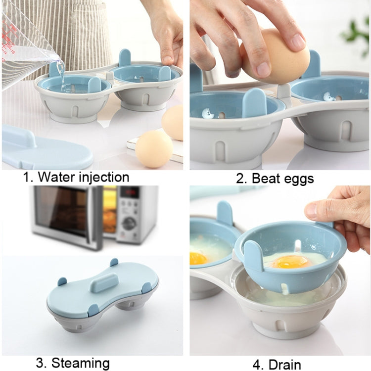 Two-compartment Steamed Egg Box Microwave Steamed Egg Plate  Egg Mold(Orange) - Gadgets by PMC TechLife | Online Shopping South Africa | PMC TechLife | Buy Now Pay Later Mobicred