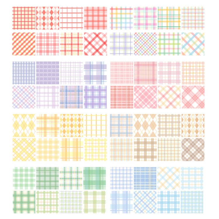 30 Rolls 3cm x 2m Small Fresh Lattice Salt Series Hand Account Tape Set - Tape & Solid glue by PMC TechLife | Online Shopping South Africa | PMC TechLife