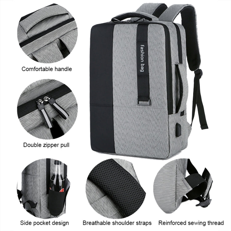 140 Large-capacity Business Commuter Laptop Backpack with USB Charging Interface(Grey) - Backpack by PMC Jewellery | Online Shopping South Africa | PMC Jewellery | Buy Now Pay Later Mobicred