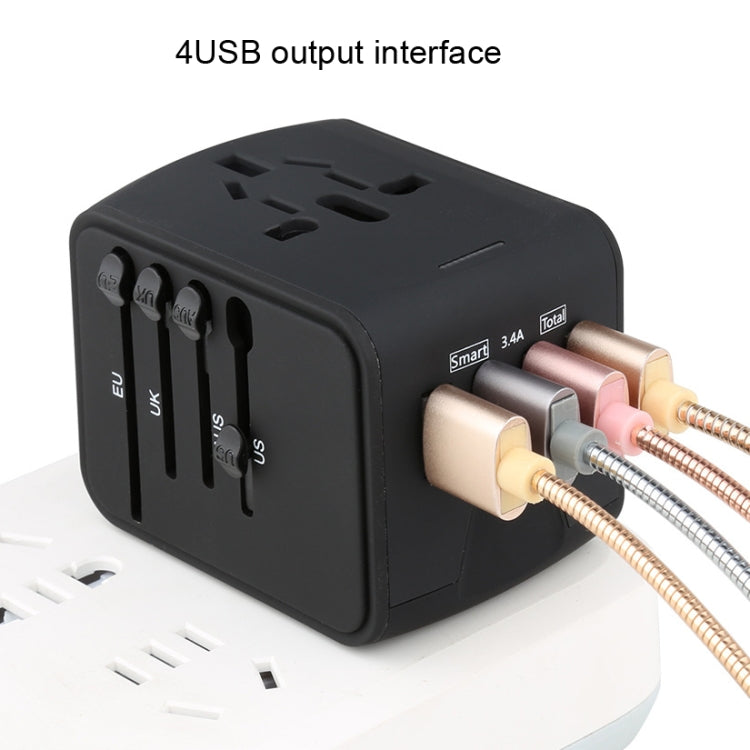 BMAX 199-04U Travel Multifunctional USB Converter 4 USB Universal Socket(Black) - free shipping - PMC Jewellery - Order now!