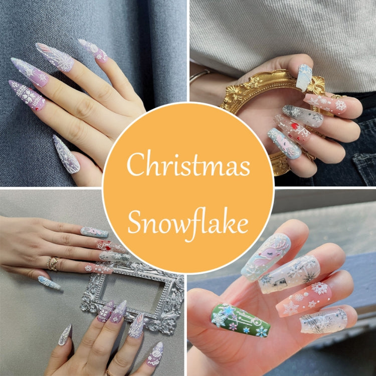 3 PCS 5D Embossed Nail Stickers Christmas Snowflake Elk Nail Stickers(5D-K126) - free shipping - PMC Jewellery - Order now!
