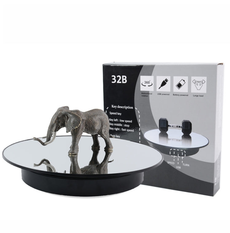 32cm Electric Turntable for Photography With Speed Direction Adjustment, Color: Black Mirror -  by PMC TechLife | Online Shopping South Africa | PMC TechLife | Buy Now Pay Later Mobicred