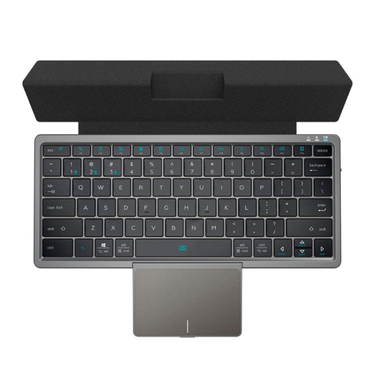 KF8700 78 Keys Hidden Touchpad Portable Tablet Computer Wireless Bluetooth Keypad With PU Leather(Black) - Others Keyboard by PMC TechLife | Online Shopping South Africa | PMC TechLife | Buy Now Pay Later Mobicred