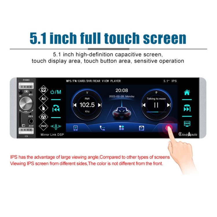 A2905 5.1 inch IPS Capacitive Screen Single Butt Carplay Player, Style: Standard - Car MP3 & MP4 & MP5 by PMC TechLife | Online Shopping South Africa | PMC TechLife