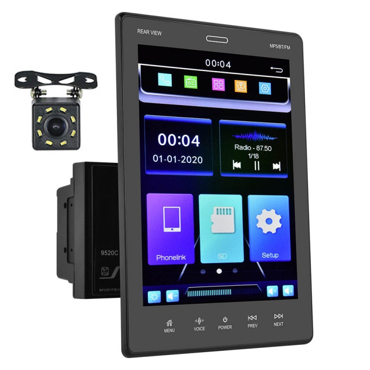 9520C Double Spindle 9.5 inch Vertical Screen Car MP5 Player, Style: Standard+8 Light Camera - Car MP3 & MP4 & MP5 by PMC TechLife | Online Shopping South Africa | PMC TechLife | Buy Now Pay Later Mobicred