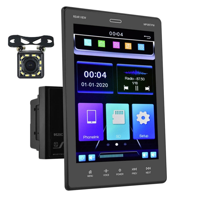 9520C Double Spindle 9.5 inch Vertical Screen Car MP5 Player, Style: Standard+12 Light Camera - Car MP3 & MP4 & MP5 by PMC TechLife | Online Shopping South Africa | PMC TechLife | Buy Now Pay Later Mobicred